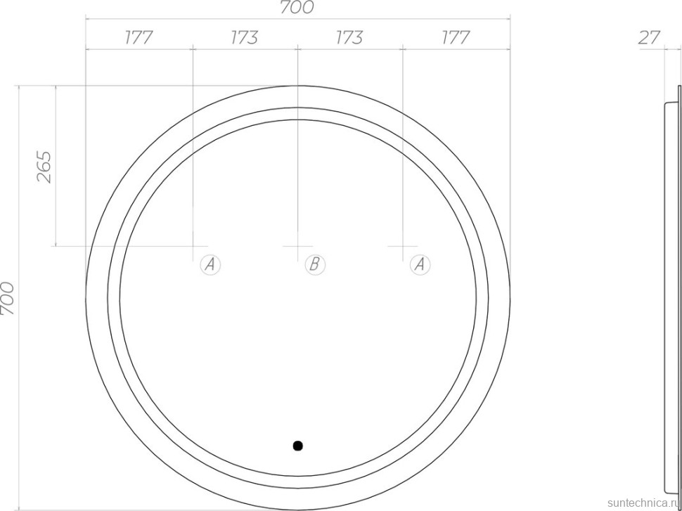 Мебель для ванной комнаты Vigo Finlay 70 подвесная, 1 ящик, матовая белая