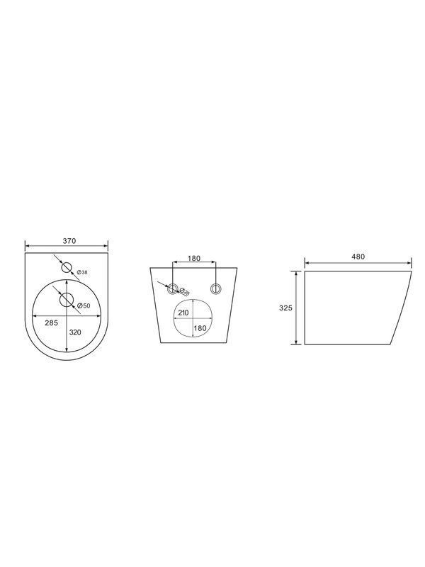 Биде подвесное Abber Bequem AC1151 глянцевое белое
