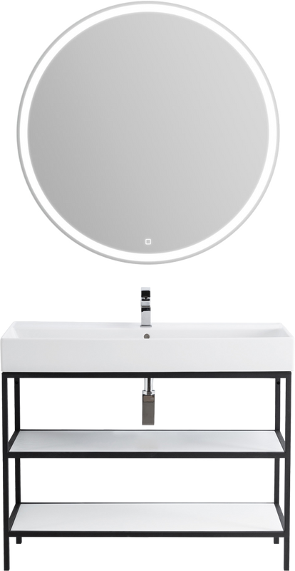 Мебель для ванной комнаты Cezares Cadro 80, 2-х ярусная, напольная, белые полки