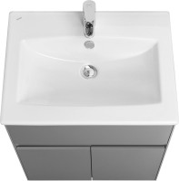 Тумба с раковиной AQUATON Форест 60 туманный серый, раковина Элина 60
