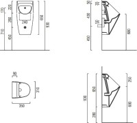 Писсуар подвесной GSI Community 909711 сенсорный, белый, безободковый Писсуар подвесной GSI Community 909711 сенсорный, белый, безободковый