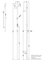 Полотенцесушитель электрический Bemeta 704151000 170x10 см, скрытое подключение, матовый черный, I-образный