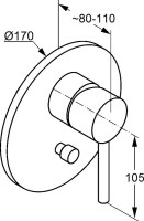 Встраиваемый смеситель для душа и ванны Kludi Bozz 386503976 черный матовый