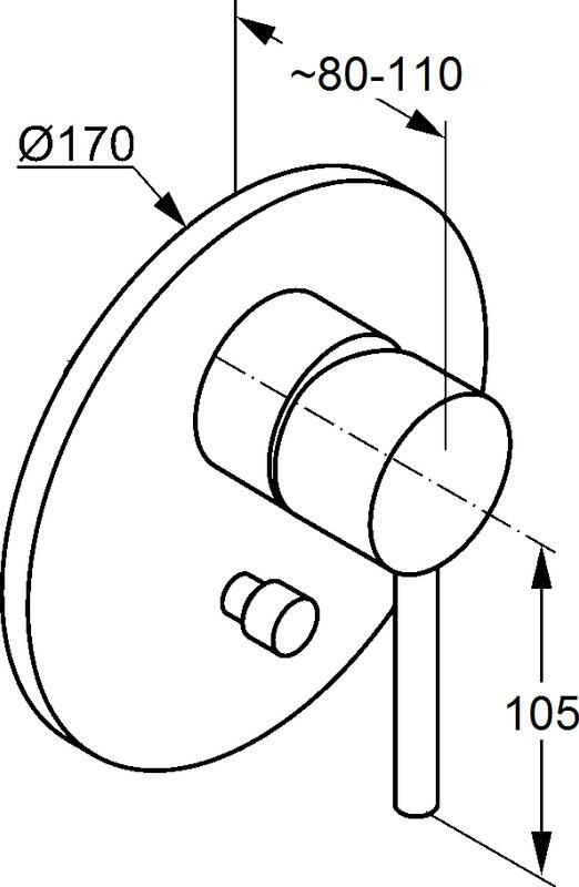 Встраиваемый смеситель для душа и ванны Kludi Bozz 386503976 черный матовый