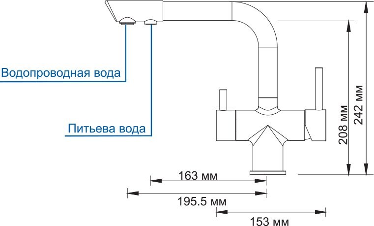 Смеситель для кухни Wasserkraft A8037 светлая бронза