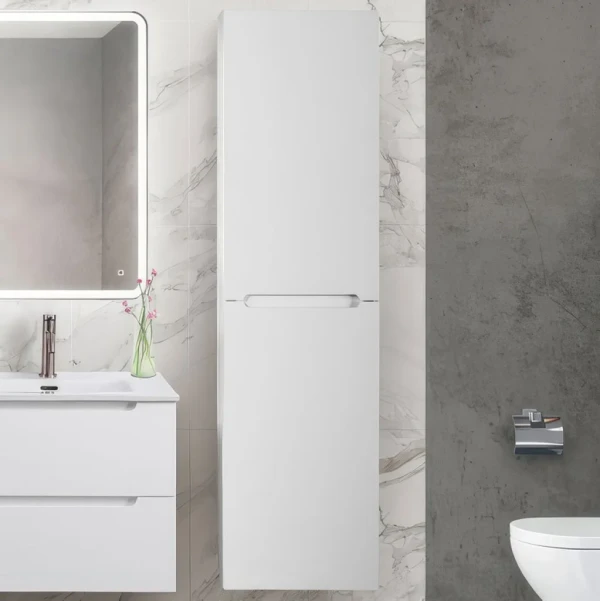Шкаф пенал для ванной BelBagno Etna 40 R bianco lucido