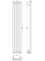 Полотенцесушитель электрический Сунержа Кантата 4.0 051-0885-1259 120x20 см, подключение справа, скрытое подключение справа, состаренная латунь, I-образный