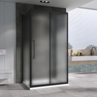 Душевой уголок Abber Schwarzer Diamant AG30160BMH-S100BM-S100BM 160x100, профиль черный, стекло матовое