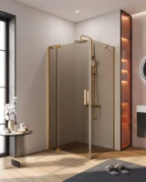 Душевой уголок Cezares Slider AH 1 80-100/110 BR BORO профиль брашированное золото, стекло бронза