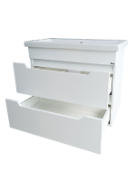 Тумба с раковиной Emmy Стоун 80 подвесная, раковина Como, белая