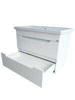 Тумба с раковиной Emmy Стоун 80 подвесная, раковина Como, белая