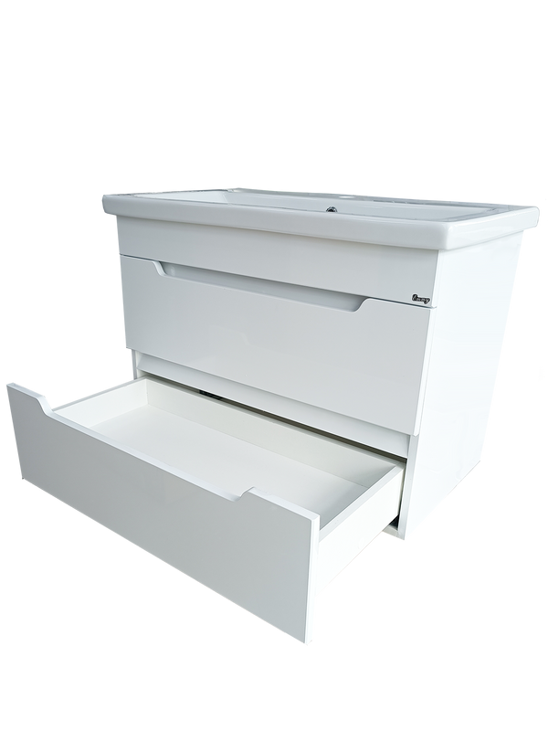 Тумба с раковиной Emmy Стоун 80 подвесная, раковина Como, белая