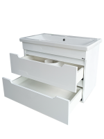 Тумба с раковиной Emmy Стоун 80 подвесная, раковина Como, белая