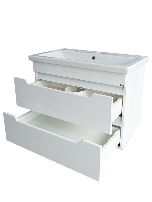 Тумба с раковиной Emmy Стоун 80 подвесная, раковина Como, белая