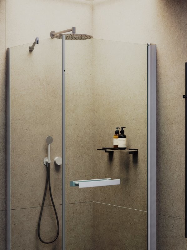 Душевой уголок Maybahglass MGY-1312-5 90х90 см, профиль матовый хром, стекло прозрачное