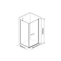 Душевой уголок Maybahglass MGY-1312-5 90х90 см, профиль матовый хром, стекло прозрачное