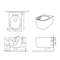 Унитаз подвесной Grossman Thin Rim GR-5605SQ глянцевый белый