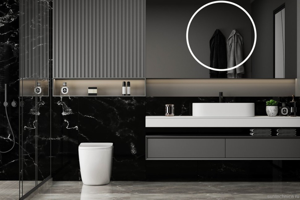 Унитаз приставной напольный Abber Bequem AC1111T безободковый, с микролифтом, белый