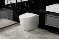 Унитаз приставной напольный Abber Bequem AC1111T безободковый, с микролифтом, белый