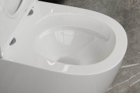 Унитаз приставной напольный Abber Bequem AC1111T безободковый, с микролифтом, белый