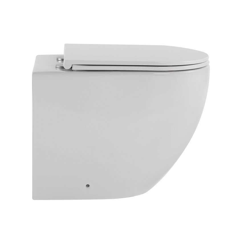 Унитаз приставной напольный Abber Bequem AC1111T безободковый, с микролифтом, белый