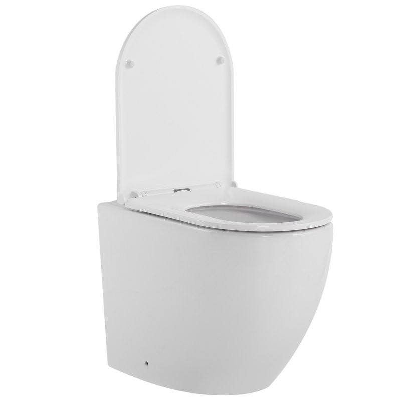 Унитаз приставной напольный Abber Bequem AC1111T безободковый, с микролифтом, белый