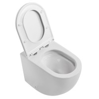 Унитаз приставной напольный Abber Bequem AC1111T безободковый, с микролифтом, белый