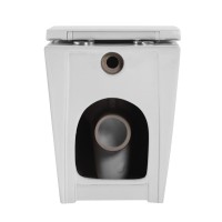 Унитаз приставной напольный Abber Bequem AC1111T безободковый, с микролифтом, белый