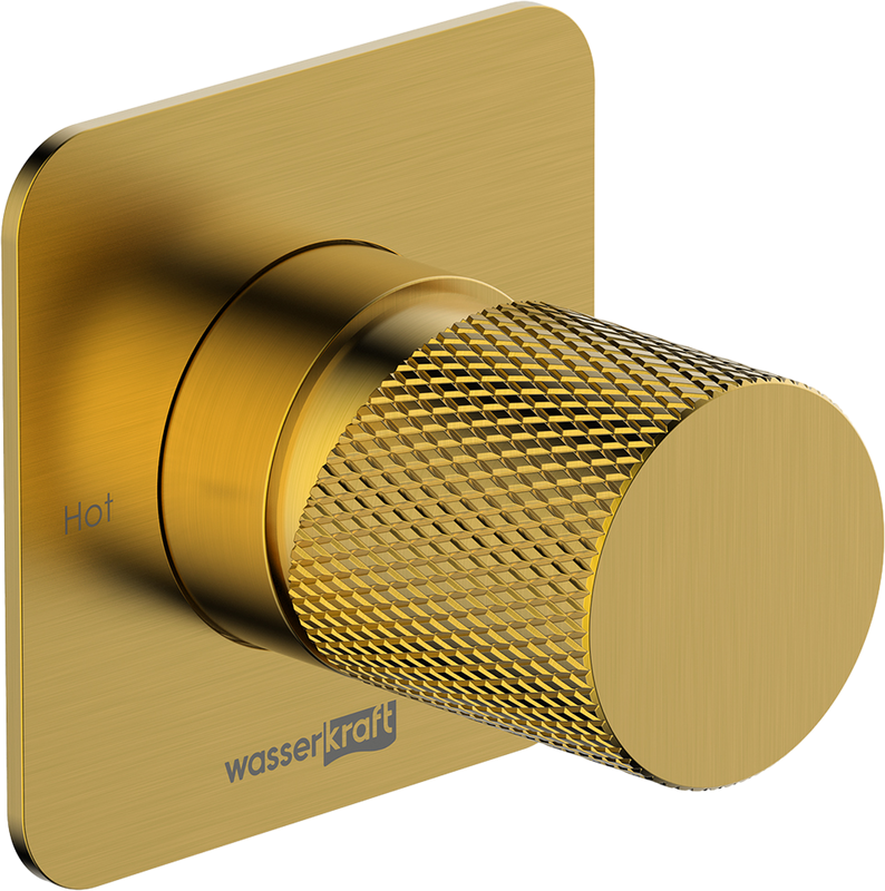 Встраиваемый смеситель для душа и ванны Wasserkraft Schunter 8251 С ВНУТРЕННЕЙ ЧАСТЬЮ, матовое золото PVD