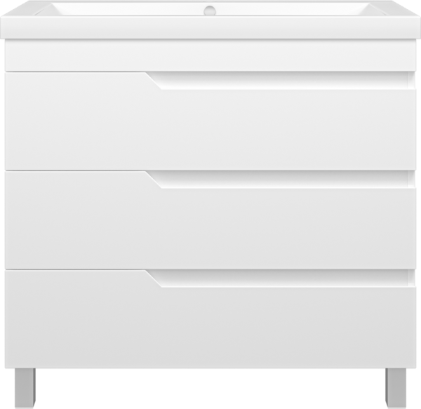Тумба под раковину Misty Софт 90 напольная, белая эмаль