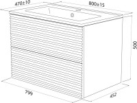Тумба с раковиной IDDIS Bild 80 подвесная, 2 ящика, дуб светлый