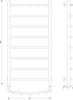 Полотенцесушитель водяной Secado Милан 1 К 105x55 см, глянцевый хром, лесенка