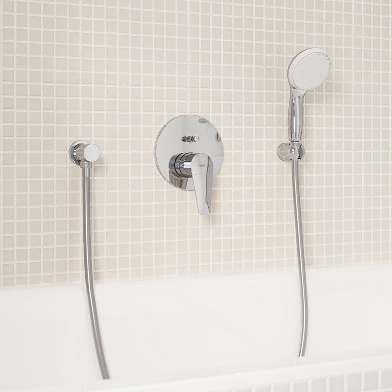 Встраиваемый смеситель для душа и ванны Grohe BauEdge 29079001 С ВНУТРЕННЕЙ ЧАСТЬЮ, хром