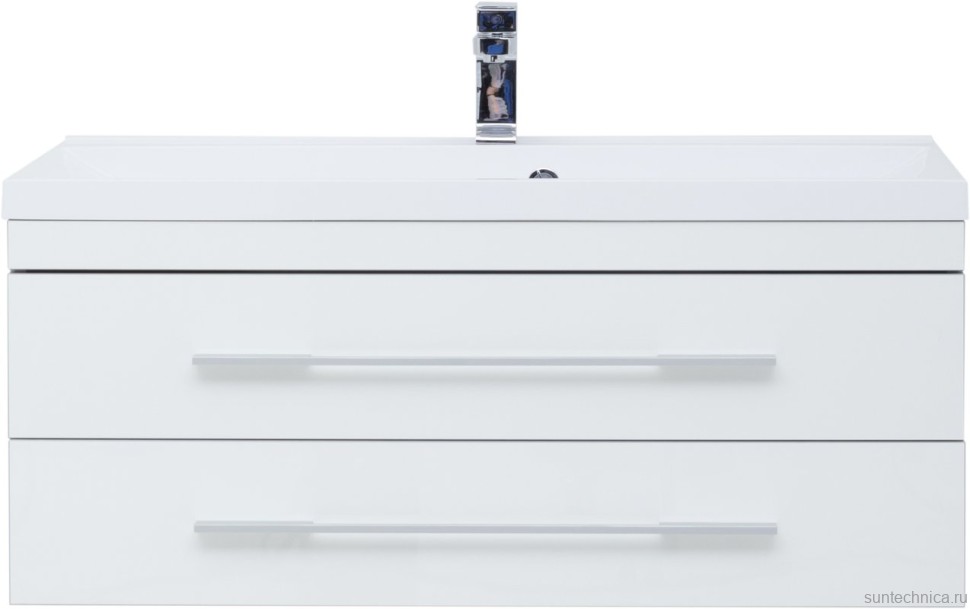 Тумба с раковиной Aquanet Верона 100 подвесная белая