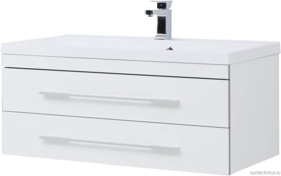 Тумба с раковиной Aquanet Верона 100 подвесная белая