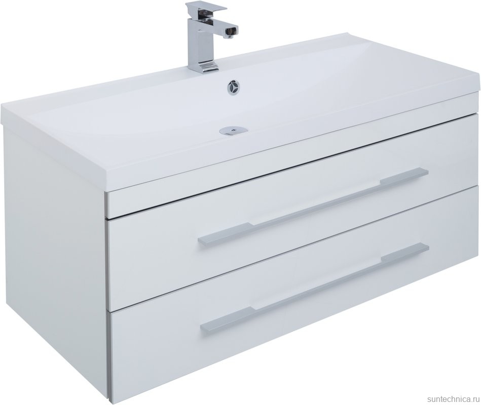 Тумба с раковиной Aquanet Верона 100 подвесная белая