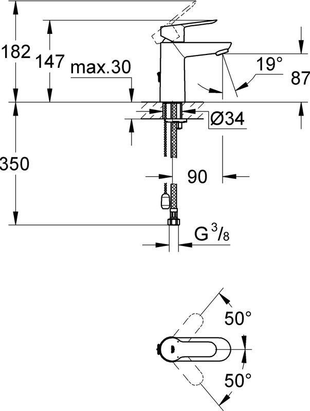 Смеситель для раковины Grohe BauEdge 23329000