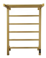 Полотенцесушитель электрический Comfysan Marte-K EC-6 80x55 см, подключение справа, слева, матовое золото, лесенка, из стали, с полкой