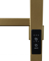 Полотенцесушитель электрический Comfysan Marte-K EC-6 80x55 см, подключение справа, слева, матовое золото, лесенка, из стали, с полкой