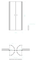 Душевая дверь в нишу Maybahglass MGD-430-3 120 см, профиль матовое золото, стекло графит