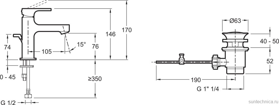 Смеситель для раковины Jacob Delafon Strayt E8776-CP