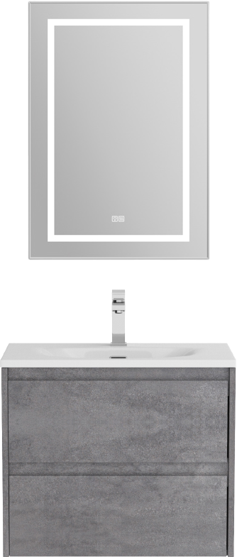 Мебель для ванной комнаты BelBagno Kraft 39 60 cemento grigio, раковина BB-8099-3-60