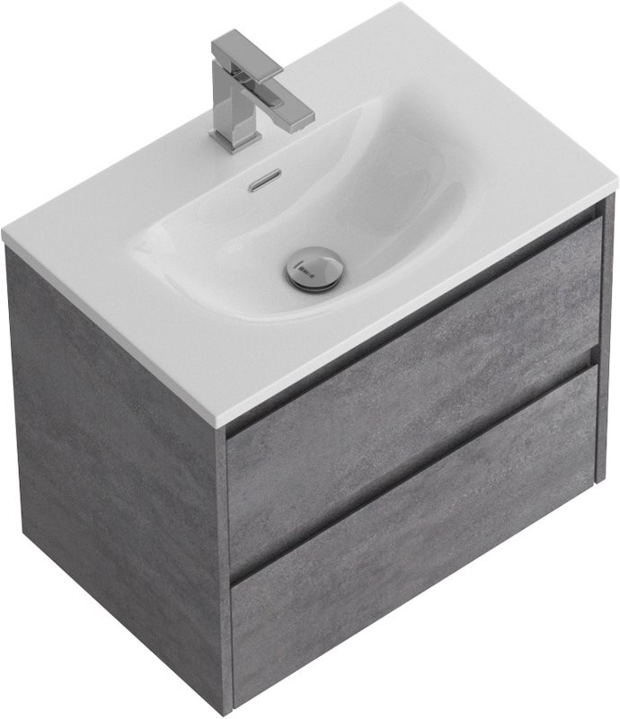 Мебель для ванной комнаты BelBagno Kraft 39 60 cemento grigio, раковина BB-8099-3-60