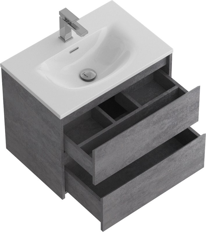 Мебель для ванной комнаты BelBagno Kraft 39 60 cemento grigio, раковина BB-8099-3-60