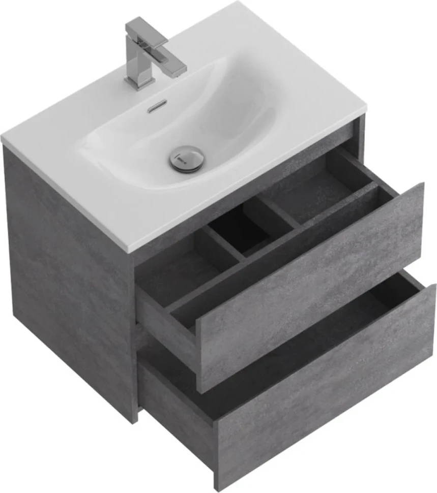 Мебель для ванной комнаты BelBagno Kraft 39 60 cemento grigio, раковина BB-8099-3-60