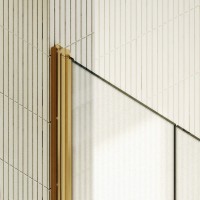 Душевая дверь в нишу Maybahglass MGD-445-3 99 см, профиль матовое золото, стекло сатин
