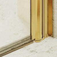 Душевая дверь в нишу Maybahglass MGD-445-3 99 см, профиль матовое золото, стекло сатин
