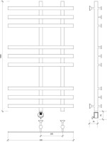 Полотенцесушитель электрический Secado Понтида 3, L 100x50 см, подключение слева, хром, лесенка