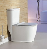 Унитаз-моноблок напольный SantiLine SL-5019 безободковый, с микролифтом