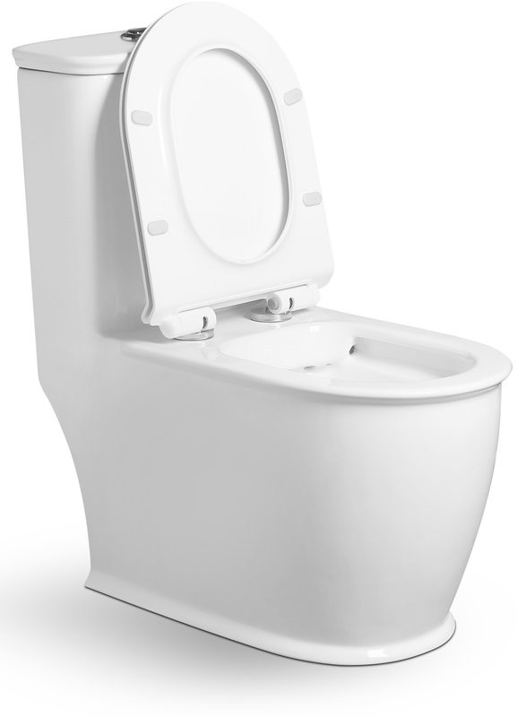Унитаз-моноблок напольный SantiLine SL-5019 безободковый, с микролифтом